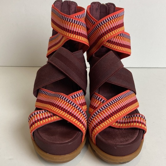 SOREL Joanie II Strap Stripes Sandal 6.5 Platform Beach Maximalist Resortwear - Picture 8 of 16